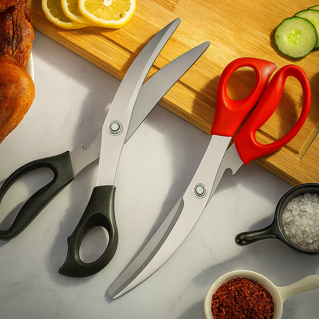 All-Purpose Kitchen Scissors – Heavy-Duty 3Cr13 Stainless Steel Korean Kitchen Shears (Red)