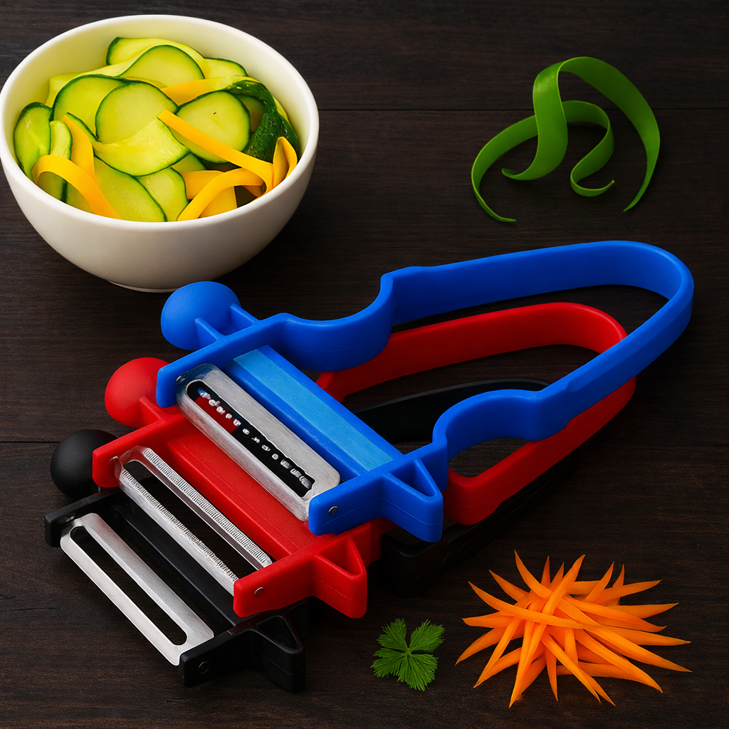 Magic Trio 3-Piece Peeler Set – Julienne, Serrated & Straight Stainless Steel Peelers