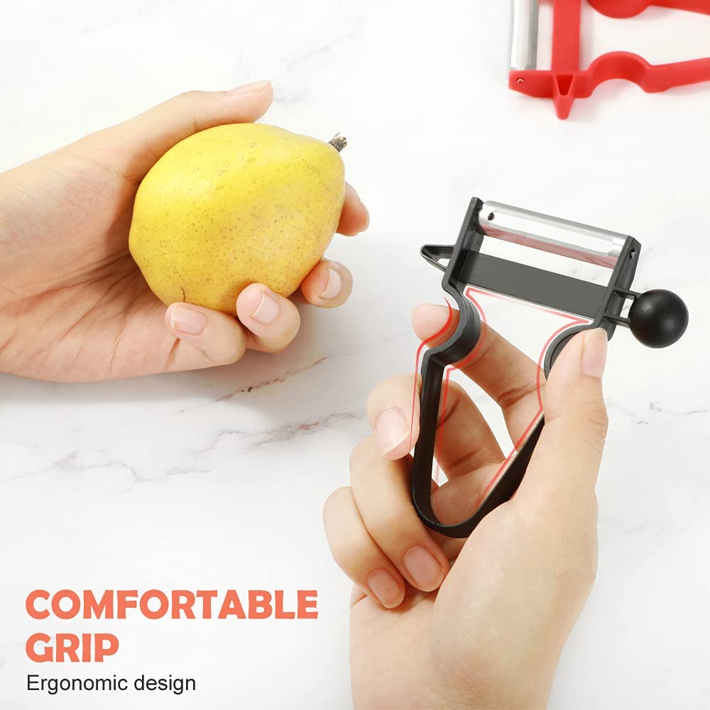 Magic Trio 3-Piece Peeler Set – Julienne, Serrated & Straight Stainless Steel Peelers