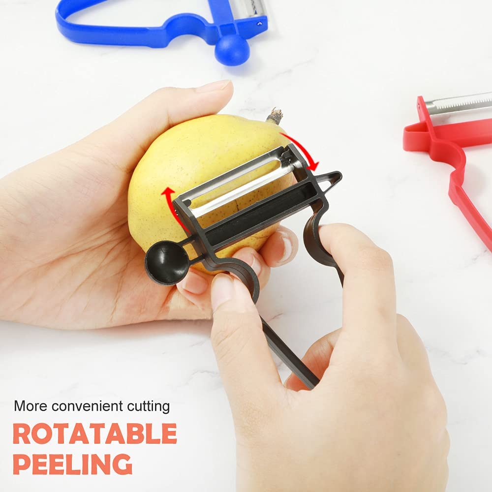 Magic Trio 3-Piece Peeler Set – Julienne, Serrated & Straight Stainless Steel Peelers