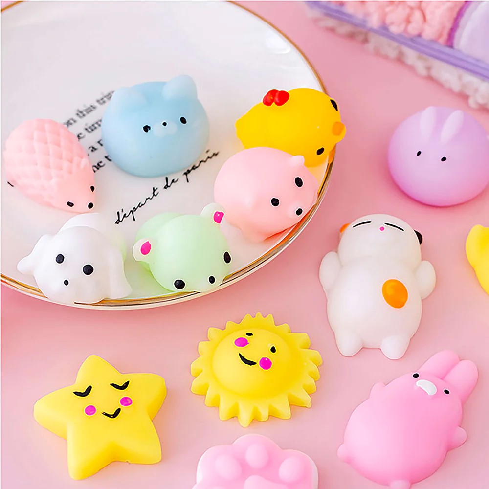 Kawaii Mochi Squishy Toys – Mini Animal Squishies (10-Pack) Party Favors & Pinata Fillers