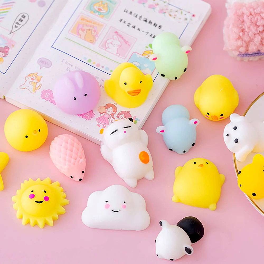 Kawaii Mochi Squishy Toys – Mini Animal Squishies (10-Pack) Party Favors & Pinata Fillers