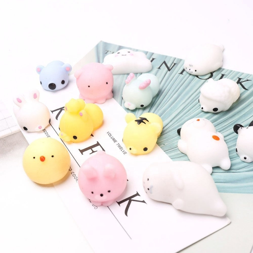 Kawaii Mochi Squishy Toys – Mini Animal Squishies (10-Pack) Party Favors & Pinata Fillers