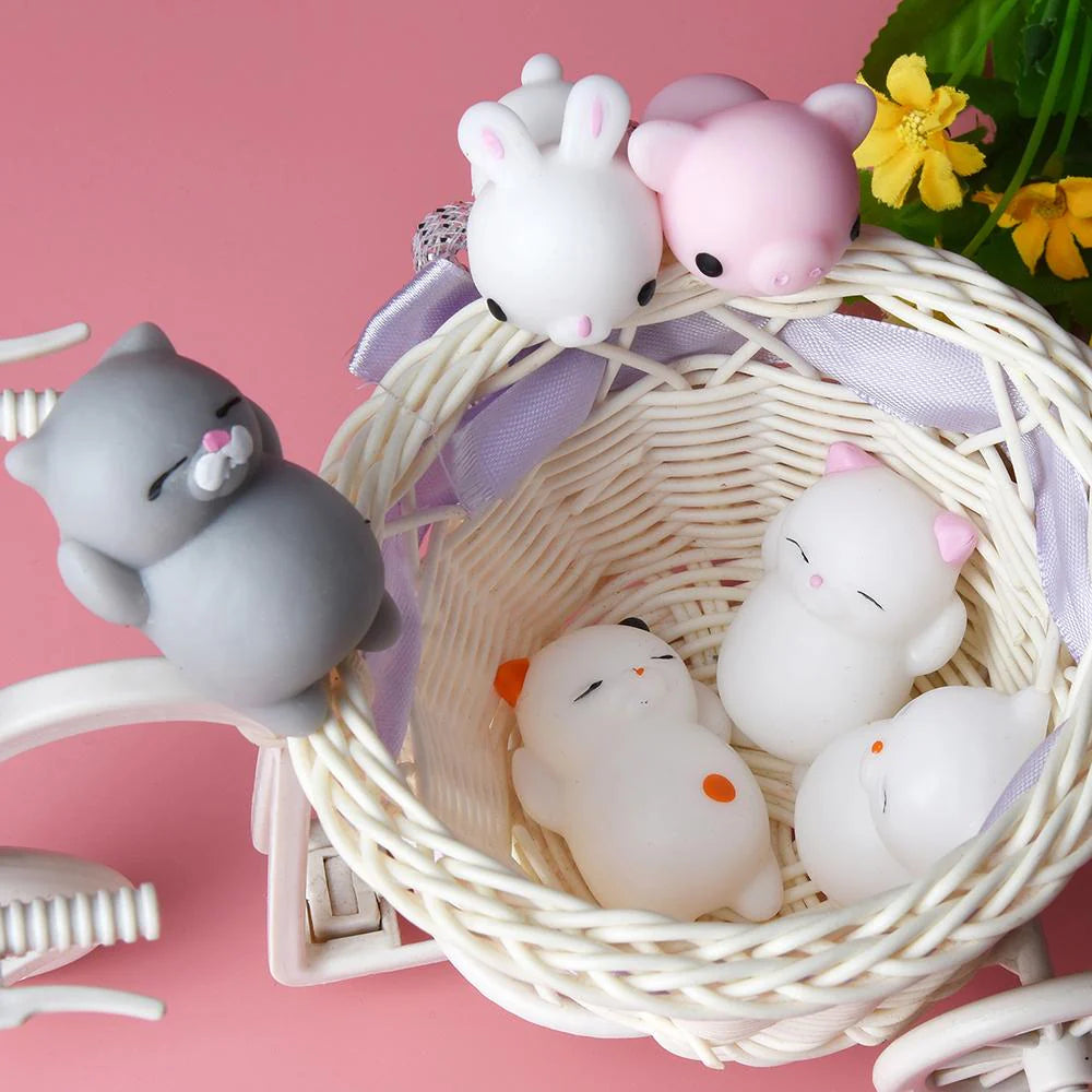 Kawaii Mochi Squishy Toys – Mini Animal Squishies (15-Pack) Party Favors & Pinata Fillers