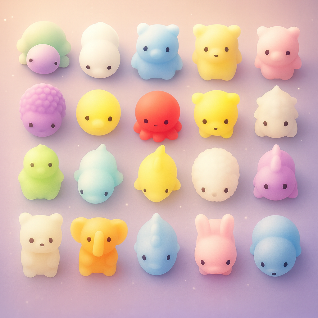 Kawaii Mochi Squishy Toys – Mini Animal Squishies (25-Pack) Party Favors & Pinata Fillers