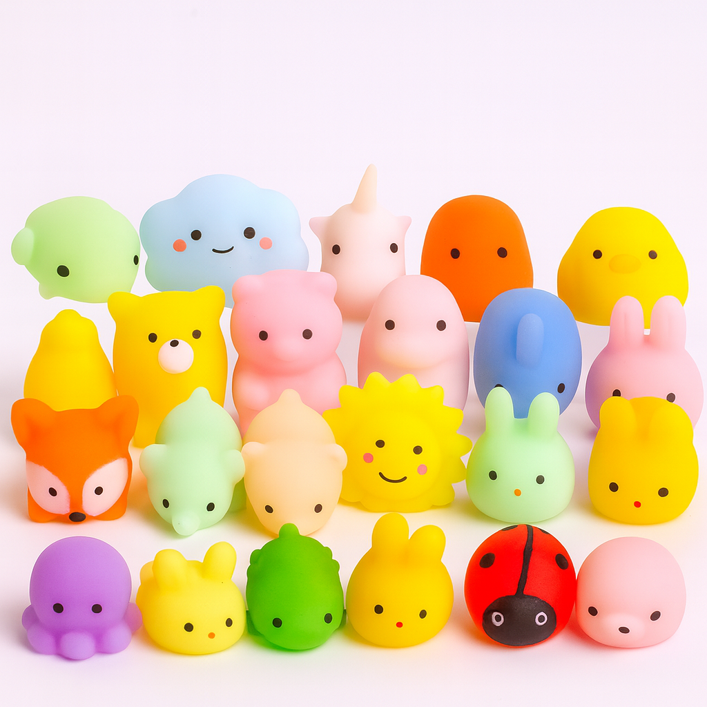 Kawaii Mochi Squishy Toys – Mini Animal Squishies (25-Pack) Party Favors & Pinata Fillers