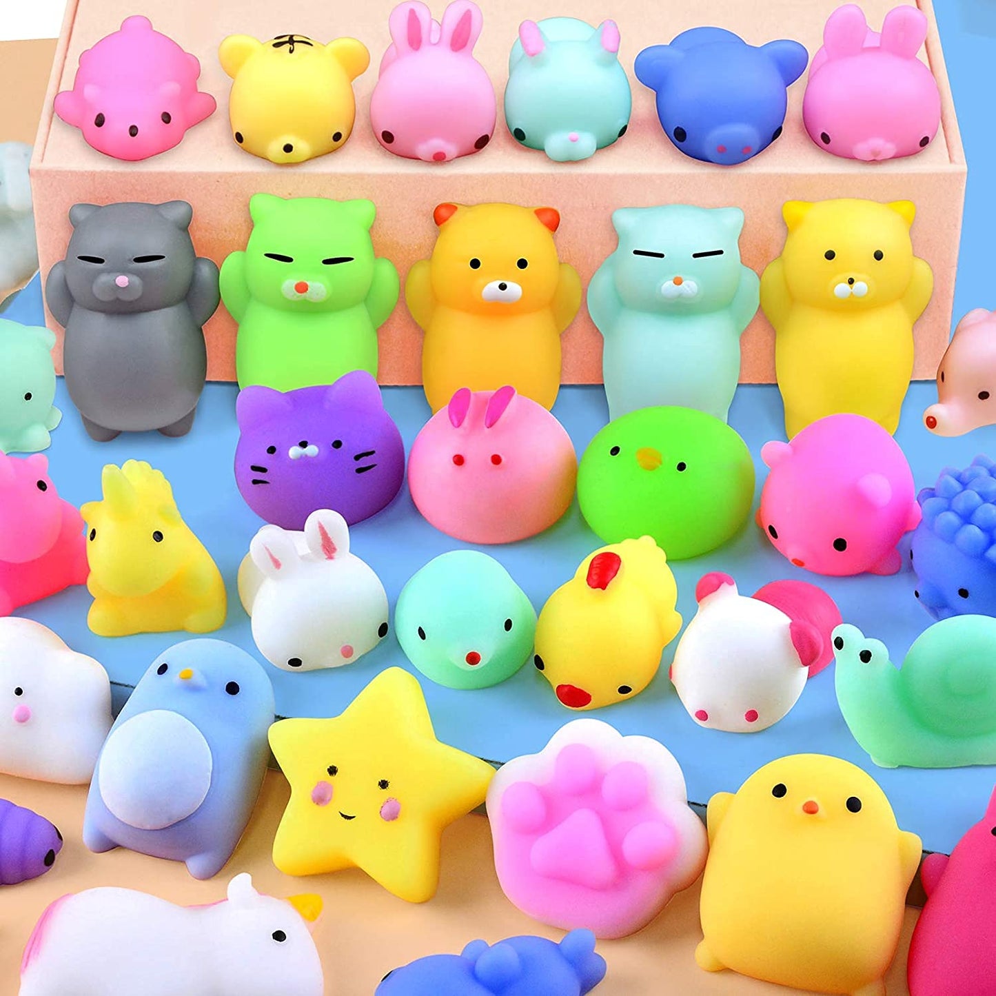 Kawaii Mochi Squishy Toys – Mini Animal Squishies (25-Pack) Party Favors & Pinata Fillers