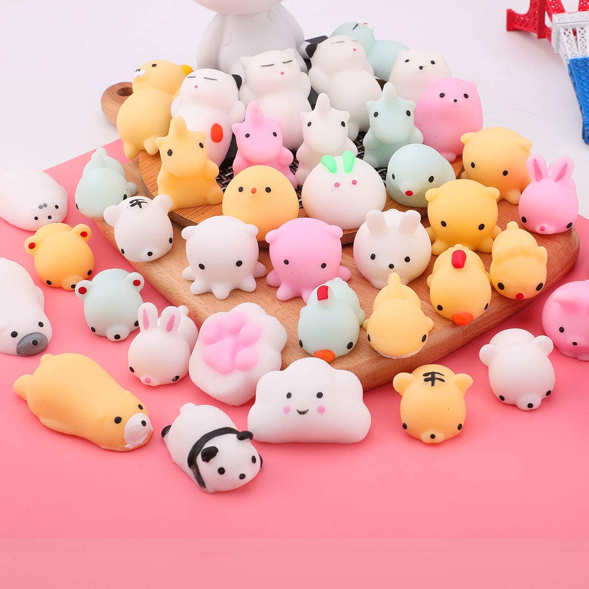 Kawaii Mochi Squishy Toys – Mini Animal Squishies (30-Pack) Party Favors & Pinata Fillers