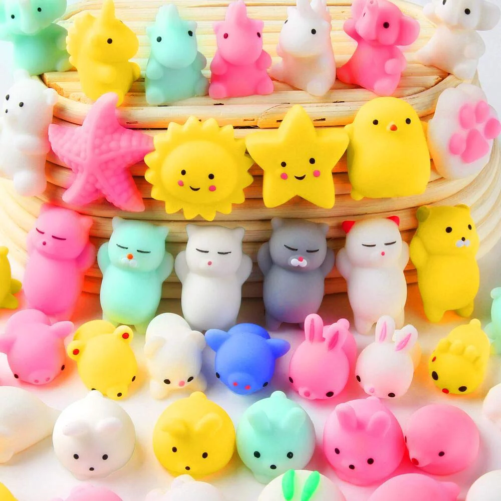 Kawaii Mochi Squishy Toys – Mini Animal Squishies (30-Pack) Party Favors & Pinata Fillers