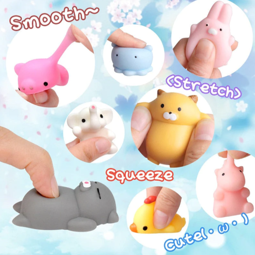 Kawaii Mochi Squishy Toys – Mini Animal Squishies (5-Pack) Party Favors & Pinata Fillers