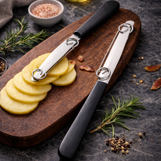 2-in-1 Safe Paring Knife & Adjustable Peeler – Rounded Tip Stainless Steel Prep Tool