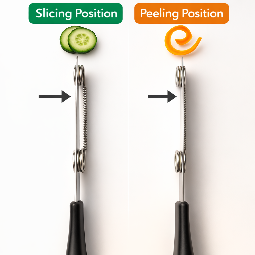 2-in-1 Safe Paring Knife & Adjustable Peeler – Rounded Tip Stainless Steel Prep Tool