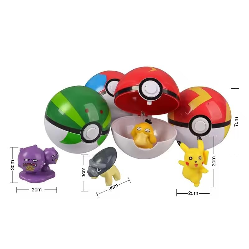 Mini Battle Figures in Poké Ball – Original Size Collectible Toy (2 Pack)