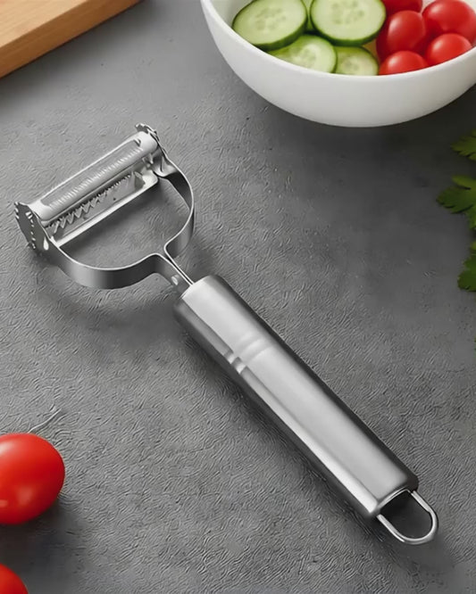 2-in-1 Julienne Peeler – Make Veggie Strips & Zoodles in Seconds | Stainless Steel Dual Blade