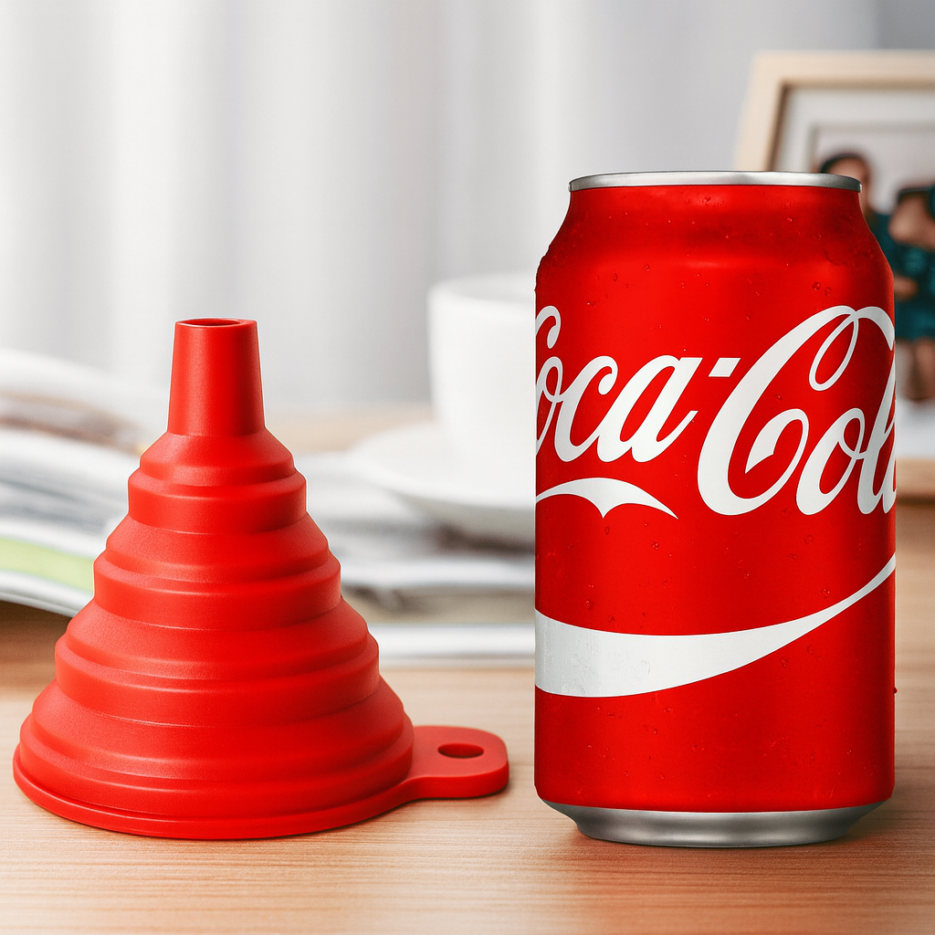 Collapsible Silicone Funnel Set – BPA-Free Foldable Kitchen Funnels (2-Pack)