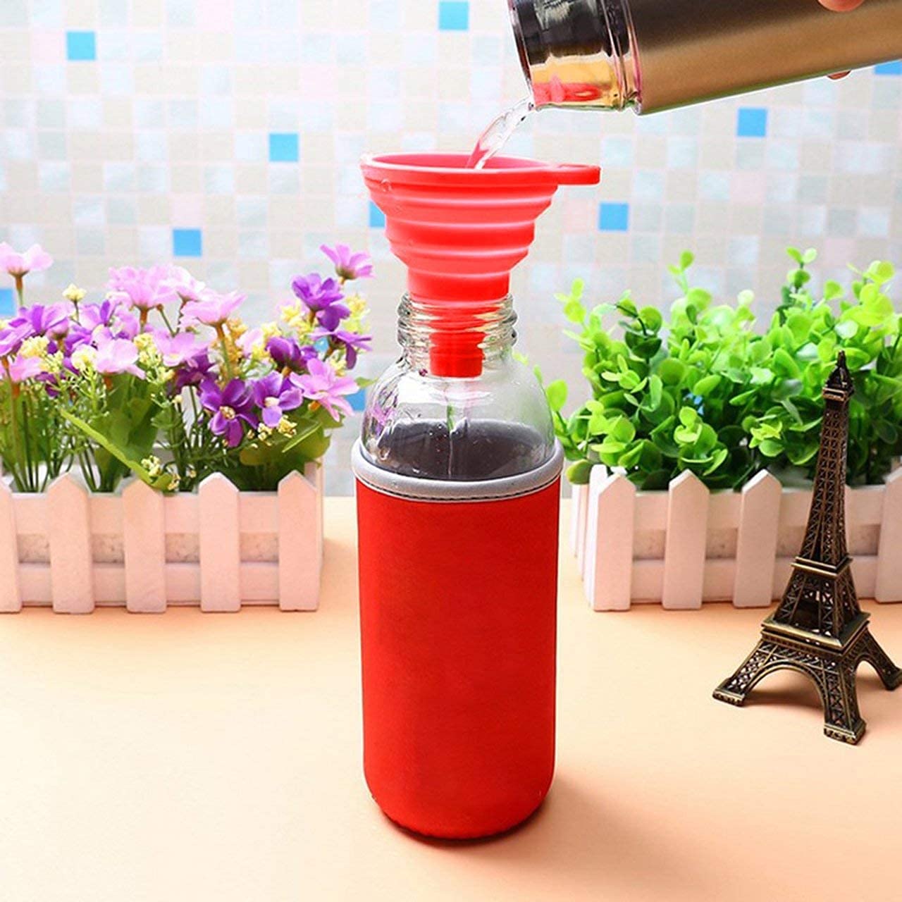 Collapsible Silicone Funnel Set – BPA-Free Foldable Kitchen Funnels (2-Pack)