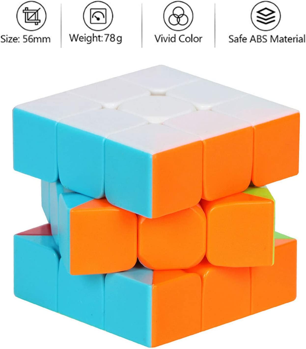 3×3 High Speed Cube – Stickerless Smooth Speedcubing Puzzle