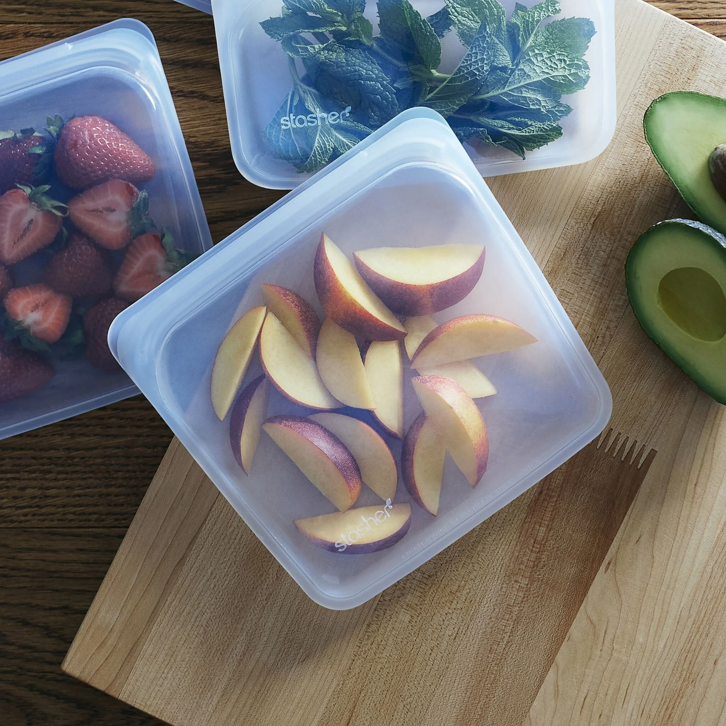 Reusable Silicone Stasher Bags – 3-Pack (2 Medium + 1 Large) Food Storage & Cooking Bags