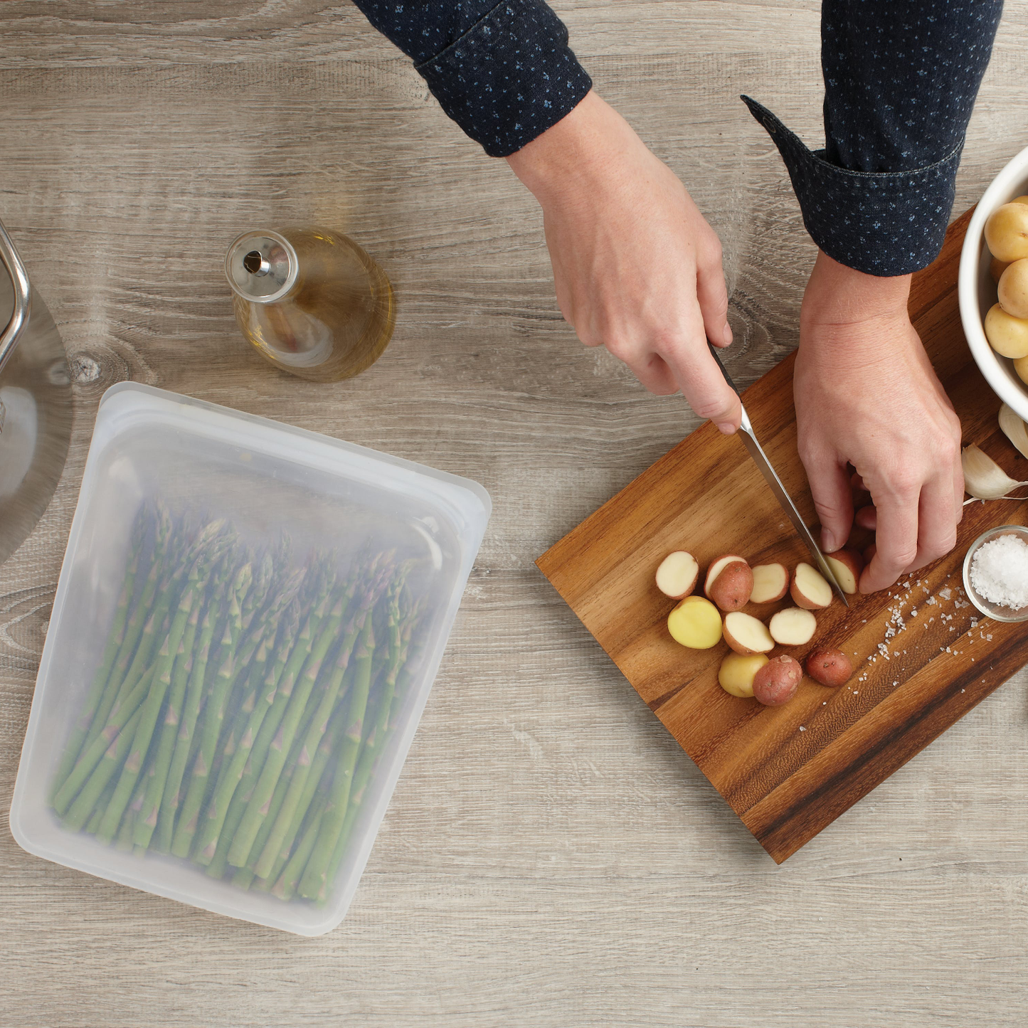 Reusable Silicone Stasher Bag – Large (1900 ml) Food Storage & Cooking Bag