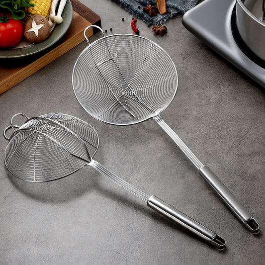 Deep Fry Skimmer Ladle – Stainless Steel Strainer with Long Handle (5.4 Inch)