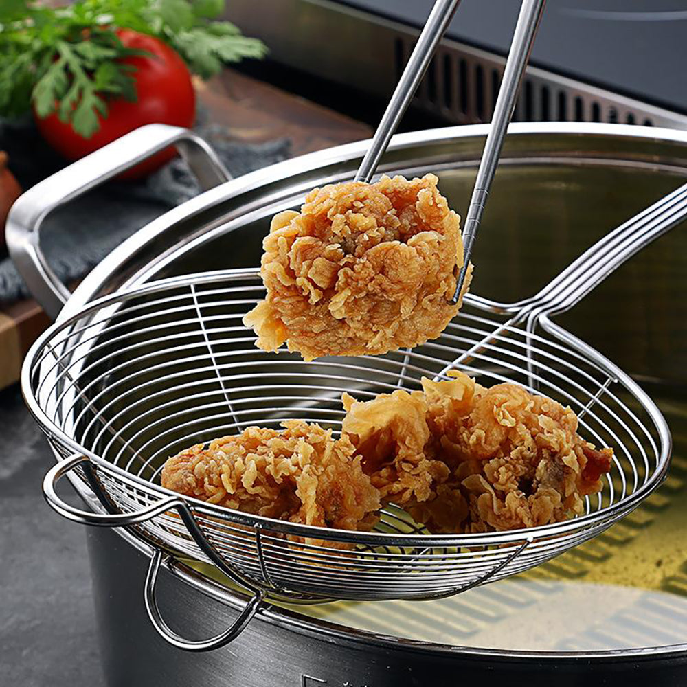 Deep Fry Skimmer Ladle – Stainless Steel Strainer with Long Handle (5.4 Inch)